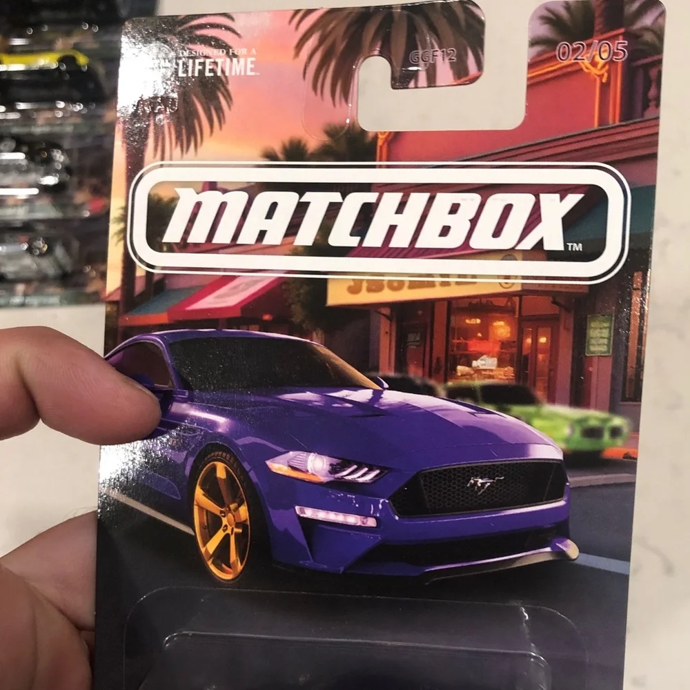 Mattel Matchbox 2019 Ford Mustang Coupe - Purple with Gold Wheels
